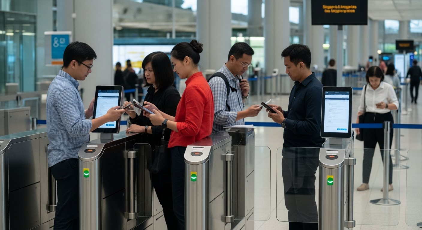 Singapore citizens and residents using digital arrival card at immigration